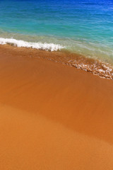 Idyllic tropical sand beach and wawe