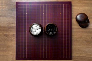 board game 'iGO'  - strategy board game with black and white stone