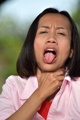 Choking Youthful Asian Female