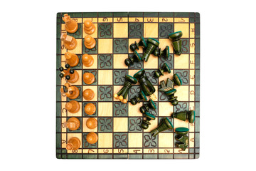 chess board game isolate on white background - with clipping path