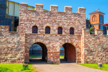 Fototapeta na wymiar Mamucium - a former Roman fort in Castlefield area, Manchester, UK