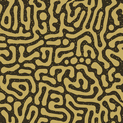 Seamless kraft paper brown and black grunge op art abstract rounded blobs pattern vector