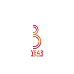 3 Year Anniversary Celebration Vector Template Design Illustration