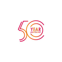 50 Year Anniversary Celebration Vector Template Design Illustration
