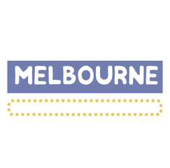 MELBOURNE stamp on white background