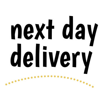 NEXT DAY DELIVERY stamp on white background