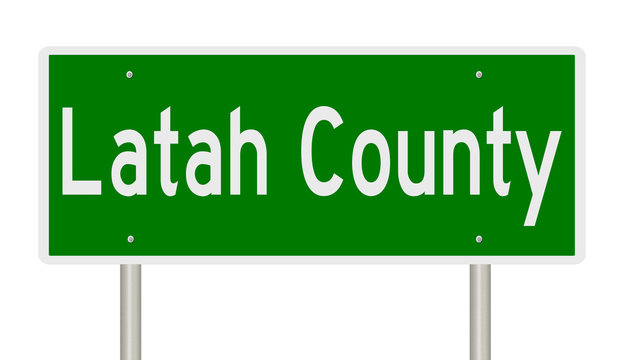 Rendering of a green highway sign for Latah County Idaho