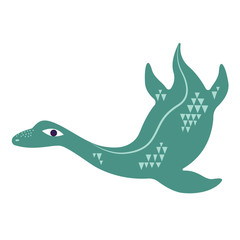 Obraz premium Underwater beast simple illustration on white background