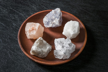天然岩塩　Large crystals of edible rock salt Minerals