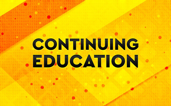 Continuing Education abstract digital banner yellow background