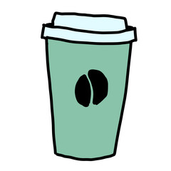 Coffee to go simple illustration on white background