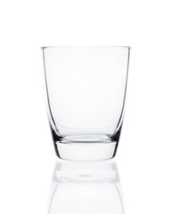 Empty clean drinking glass cup isolated on white background. With clipping path.