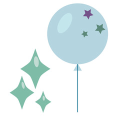 Blue balloon illustration on white background