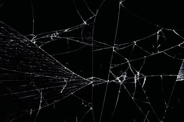 Broken glass texture. Abstract of cracked screen Smartphone from shock.