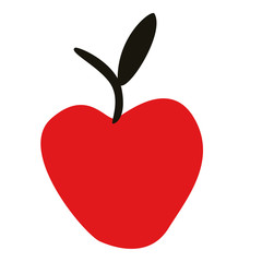 Red apple illustration on dark background