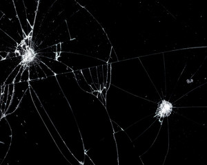 Texture broken glass with cracks. Abstract of cracked screen Smartphone from shock.