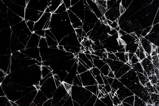 Broken glass texture. Abstract of cracked screen Smartphone from shock.