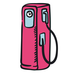 Petrol station illustration on white background