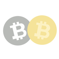 Bitcoins simple illustration on white background