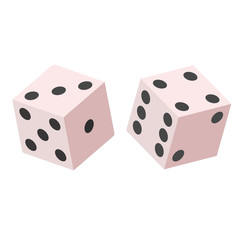 Dices simple illustration on white background