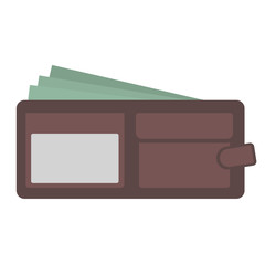 Wallet with cash simple illustration on white background