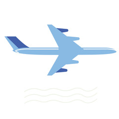 Plane simple illustration on white background