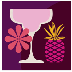 Cocktail illustration on dark background