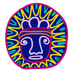 Aztec picture simple illustration on white background