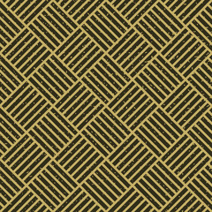 Seamless kraft paper brown and black grunge diagonal oriental striped geometric pattern vector
