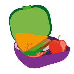 Lunchbox simple illustration on white background