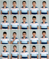 Child faces. Many faces showing emotions and expressions.