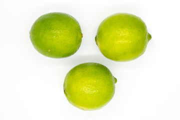 Limes on white background