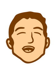 gesicht freude spaß lachen schön glücklich kopf mann junge party clipart design cool comic cartoon