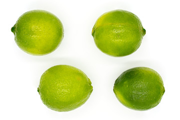 Limes on white background