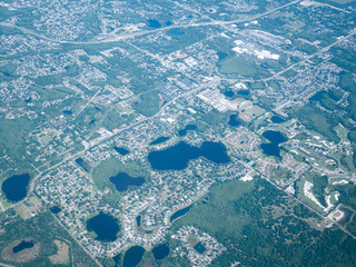 Aerial view of Tampa, st petersburg and clearwater in Florida, USA