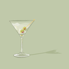 Martini with olives