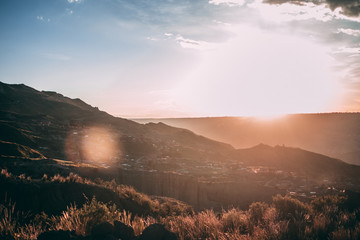 sunset in mountains