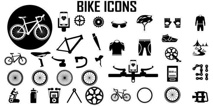 Bike, bicycle, fitness, exercise icon vector.