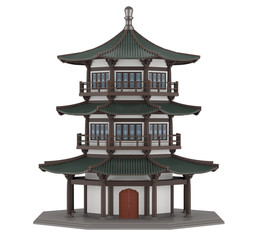 Chinese Pagoda Tower Isolated