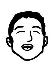 cartoon gesicht freude spaß lachen schön glücklich kopf mann junge party clipart design cool comic