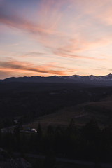 Sunset over the mountains in Wild Iris, Wyoming. 
