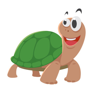cartoon cute turtle for kids, vector