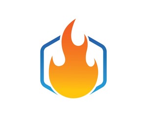 Fire flame Logo icon vector illustration design