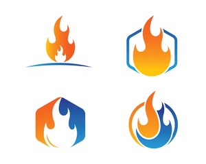 Fire flame Logo icon vector illustration design