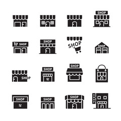 shop building line icon.set of design element