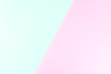 Flat layout of minimal colourful layer of pastel pink and blue paper background.
