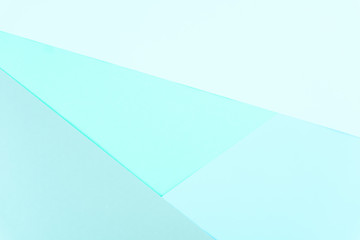 Flat layout of minimal colourful layer of pastel blue and green tone background.