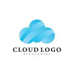 Cloud logo vector Illustration design template - Vector