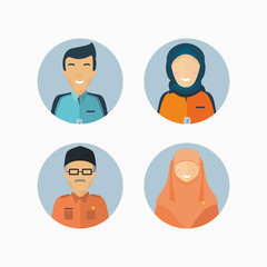 Set of Teacher Profession avatar icon vector