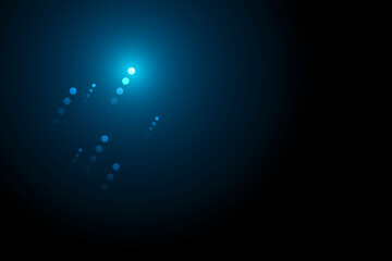 Blue light dot line up with speed line on black background, copy space composition, technology speed development concept.